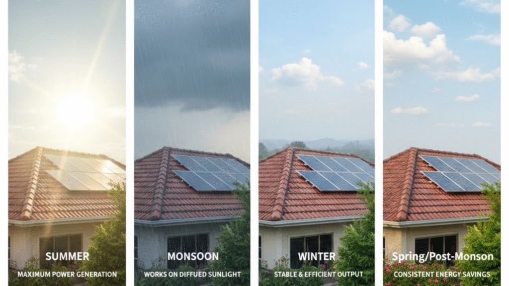 How Solar Performs in Every Indian Season — A Complete Guide by SkySolar